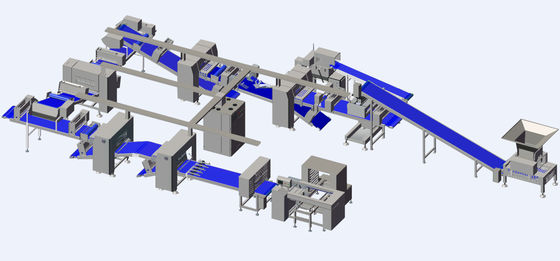 acheter lamineur de pâtisserie de structure modulaire de largeur de 850mm avec la ligne différente de maquillage fabrication en ligne