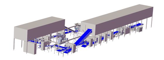 acheter Une ligne de croissants automatique avec une ligne de stratification, une ligne de maquillage et deux congélateurs. online manufacture